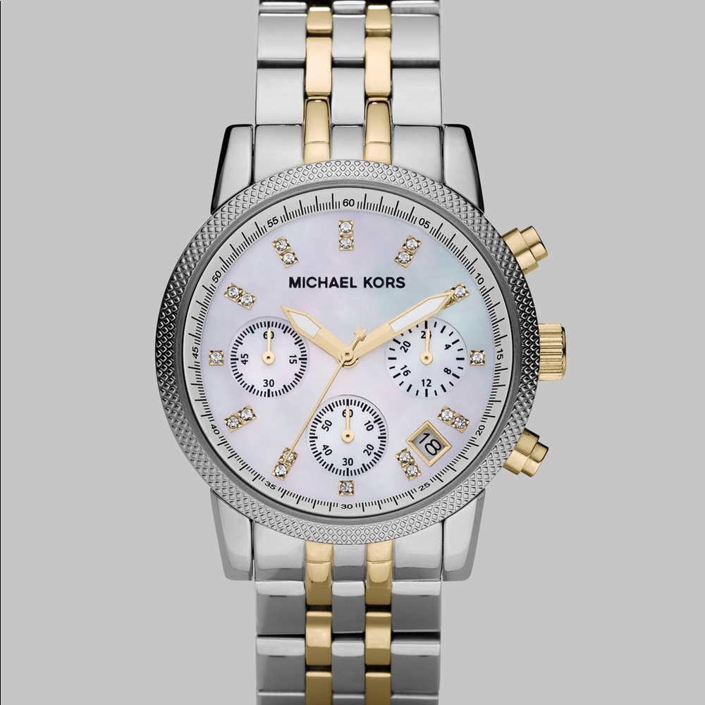 Michael KorsRitz Chronograph two tone watch